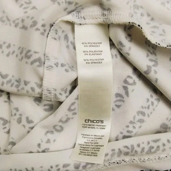 Chico's Zenergy Golf Polo Womens Sz 1 Med Black White Soft Short Sleeve Jersey - Picture 12 of 12